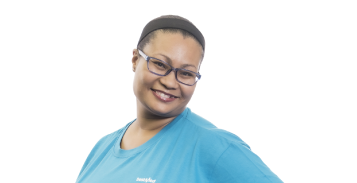 Lady with glasses smiling