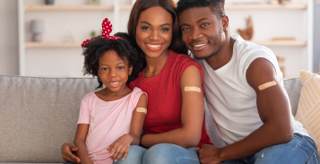 Family with flu vaccine