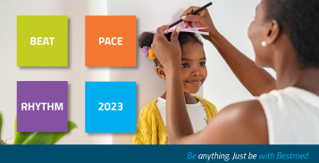 Mother measuring her child