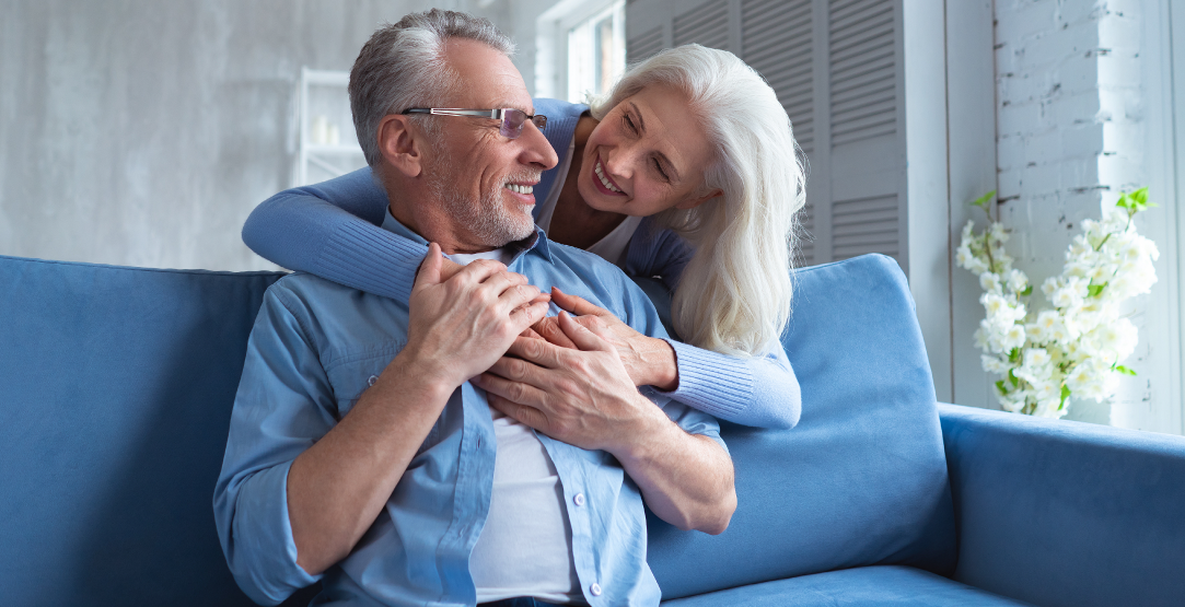 Elderly couple enjoying each others company