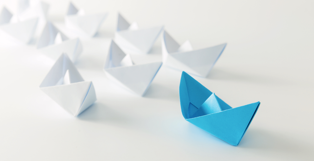 Origami paper boats
