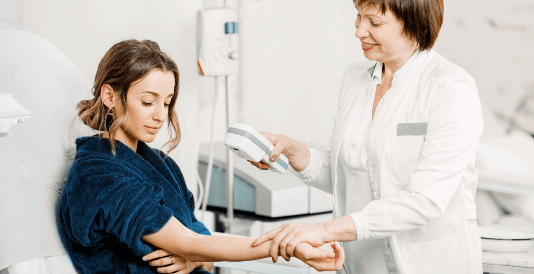 Doctor seeing to a dialysis