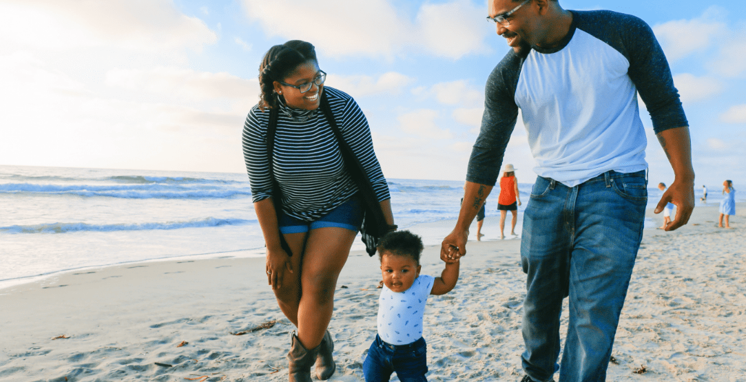 Family at the beach