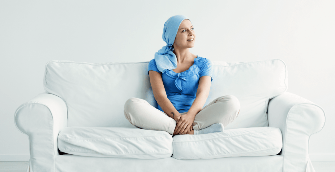 Cancer patient on couch