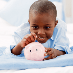 Child with piggy bank